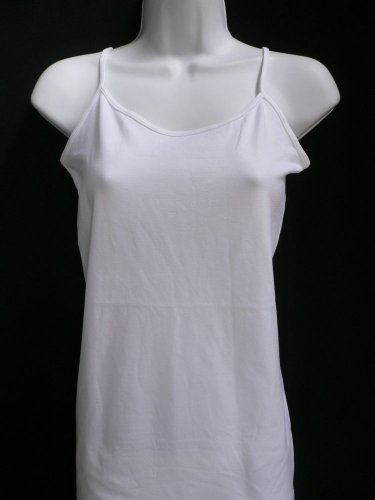 NEW WOMEN WHITE BASIC TANK TOP SEXY CAMISOLE SPAGHETTI STRAPS PLUS SIZE M / L
