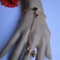 NEW WOMEN GOLD METAL CHAINS CIRCLES SLAVE BRACELET CONNECTED RING BALLS BELLS