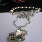 NEW WOMEN SILVER METAL GRECIAN HAND CHAIN JEWELRY RHINESTONES BRACELET OVAL RING