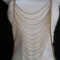 NEW WOMEN GOLD MULTI WAVES METAL BODY CHAIN JEWELRY LONG TRENDY VEGAS NECKLACE