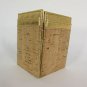 New J. Crew Women Metallic Gold + Beige Wood Bifold Wallet 4 Credit Card Case