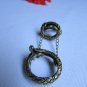 NEW WOMEN 2 GOLD METAL ELASTIC BAND FASHION DOUBLE RING CHAIN SNAKE RHINESTONES