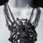 NEW WOMEN BLACK NECKLACE METAL BIG SPIDER RHINESTONES EARRINGS SET HALLOWEEN