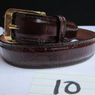 B. NEW WOMEN BROWN LEATHER CLASSIC FASHION THIN BELT SIZE 30 GOLD BUCKLE 28"-32"