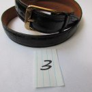 NEW WOMEN BLACK LEATHER CLASSIC THIN PANTS FASHION BELT GOLD BUCKLE 28 27"-31"