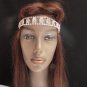 WOMEN SILVER RHINESTONES METAL WIDE ELASTIC HEAD CHAINS GRECIAN FASHION JEWELRY