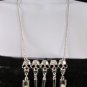 New Women Silver Metal Chain Long Fashion Necklace Mini Skulls Rhinestones Teeth