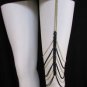 New Women Thigh Black Mesh Gold Metal Leg Chain Garter Long Fashion Body Jewelry
