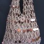 USED UNIQUE WOMEN GOLD FABRIC CASUAL JAPANESS EVENING BAG ROPE FASHION HAND BAG