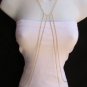WOMEN GOLD COLLAR DRAPE FASHION THIN METAL BODY CHAIN 2014 JEWELRY LONG NECKLACE