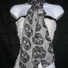 NEW WOMEN BLACK SKULLS SCARF CASUAL STYLE SKELETON DESIGN STYLE 100% POLYESTER