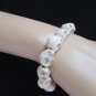 MEN BRACELET WHITE SKULLS HALLOWEEN ACCESORIES ELASTIC CUFF DIA DE LOS MUERTOS
