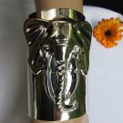 NEW WOMEN WIDE SHINY SILVER METAL CUFF BIG ELEPHANT HEAD ADJUSTABLE BRACELET