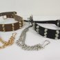 New Men Women Fashion Boot Shoe Black Strap Gold Silver Rhinestones Metal Chains