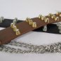 New Men Women Fashion Boot Shoe Black Strap Gold Silver Rhinestones Metal Chains