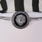 WOMEN HIP WAIST SILVER BLACK ELASTIC METAL LION THIN FASHION BELT 25"-37" S M L