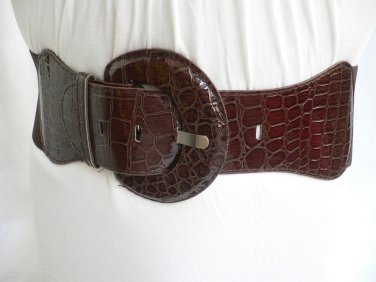 NEW CHIC WOMEN HIP ELASTIC HIGH WAIST STRETCH BROWN FASHION BELT XS-S-M-L-XL