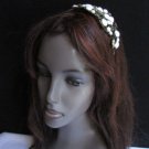 NEW WOMEN WHITE BEADS RHINESTONES BIG PEACOCK FASHION HEADBAND HAIR ACCESSORIES