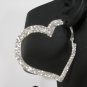 New Women Big Heart Thick Silver Metal Chains Big Fashion Earrings Set