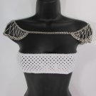 New Women Gold Metal Two Double Shoulder Chain Cap Sleeves Necklace Body Jewelry