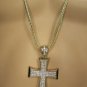 New Men Metal Chains 35" Long Fashion Necklace Silver Gold Pointy Cross Pendant