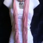 NEW WOMEN PINK SOFT SCARF NECKLACE CASUAL SILVER METAL OWL PENDANT BLACK BEADS