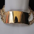NEW WOMEN HUGE GOLD METAL PLATE CHUNKY CHAINS WESTERN SHORT FASHION NECKLACE