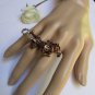 NEW WOMEN RUSTY COPPER METAL 2 FINGERS BIG TIGER LONG FASHION RING RHINESTONES