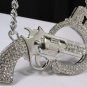 New Men 20" Metal Chunky Chains Fashion Necklace Silver Big Gun Handcuff Pendant
