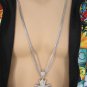 New Men Metal Chain 35" Long Fashion Necklace Silver / Gold Large Cross Pendant