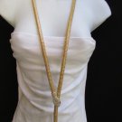 NEW WOMEN GOLD MESH METAL FASHION NECKLACE SNAKE HEAD RHINESTONES 5 WAYS TO WEAR