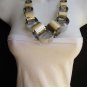NEW WOMEN SILVER MESH METAL BIG RINGS FASHION NECKLACE CHAINS HOLLYWOOD 11" DROP