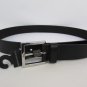 New Banana Republic Men Reversible Black Faux Leather Silver Metal Buckle Belt