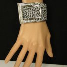 New Women Silver Metal Hand Cuff Bracelet Fashion Jewelry Sparkling Leopard