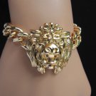 NEW WOMEN GOLD FASHION BIG LION HEAD METAL THICK LIGHT CHAINS TRENDY BRACELET