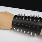 New Men Black Faux Leather Big Spikes Long Arm Bracelet Biker Rocker Fashion
