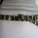 LOCAL ART HAND MADE WOMEN PEWTER GRAY BEADS THIN FASHION BELT 35"-39" SIZE L/XL