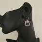 New Women Mini Hand Cuff Silver Metal Fashion Hook Earrings Set Rhinestones