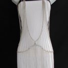 NEW WOMEN SILVER METAL MINI PARTY DRESS FULL BODY CHAIN FASHION NECKLACE JEWELRY