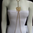 NEW WOMEN GOLD METAL BODY CHAIN BIG YELLOW BUTTERFLY TRENDY FASHION JEWELRY