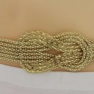 New Women Gold Mesh Braided Metal Fashion Belt Hip High Waist S M Regular Size