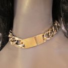 New Women Short Gold Fashion Plate Platic Necklace Chunky Thick Chains Stylish