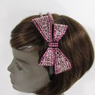New Women Black Band Fashion Headband Bow Red / Pink Rhinestones Hair Piece