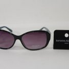 New Banana Republic Sunglasses Women Fashion Black Blue Plastic Frame Dark Lens