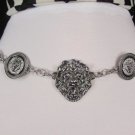 New women hip waist silver metal chains 3 lion head fashion belts 26"-40" S M L