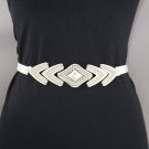 New Women Belt Hip High Waist Elastic Silver Metal Long Big Buckle Fashion S M L