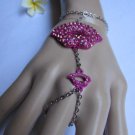 NEW WOMEN SILVER METAL PURPLE LIPS KISS SEXY FASHION SLAVE BRACELET HAND CHAINS