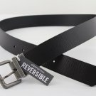 Men Aeropostale Fashion Belt Brown Black Leather Silver Metal Buckle Size M L