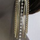 New Women Long Gold Metal Chains Dangle Big Fashion Earrings Set Hook Rhinestone