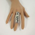 New Women Fashion Jewelry Silver Long One Finger Metal Ring Size 6.5 / 7.5 / 8.5